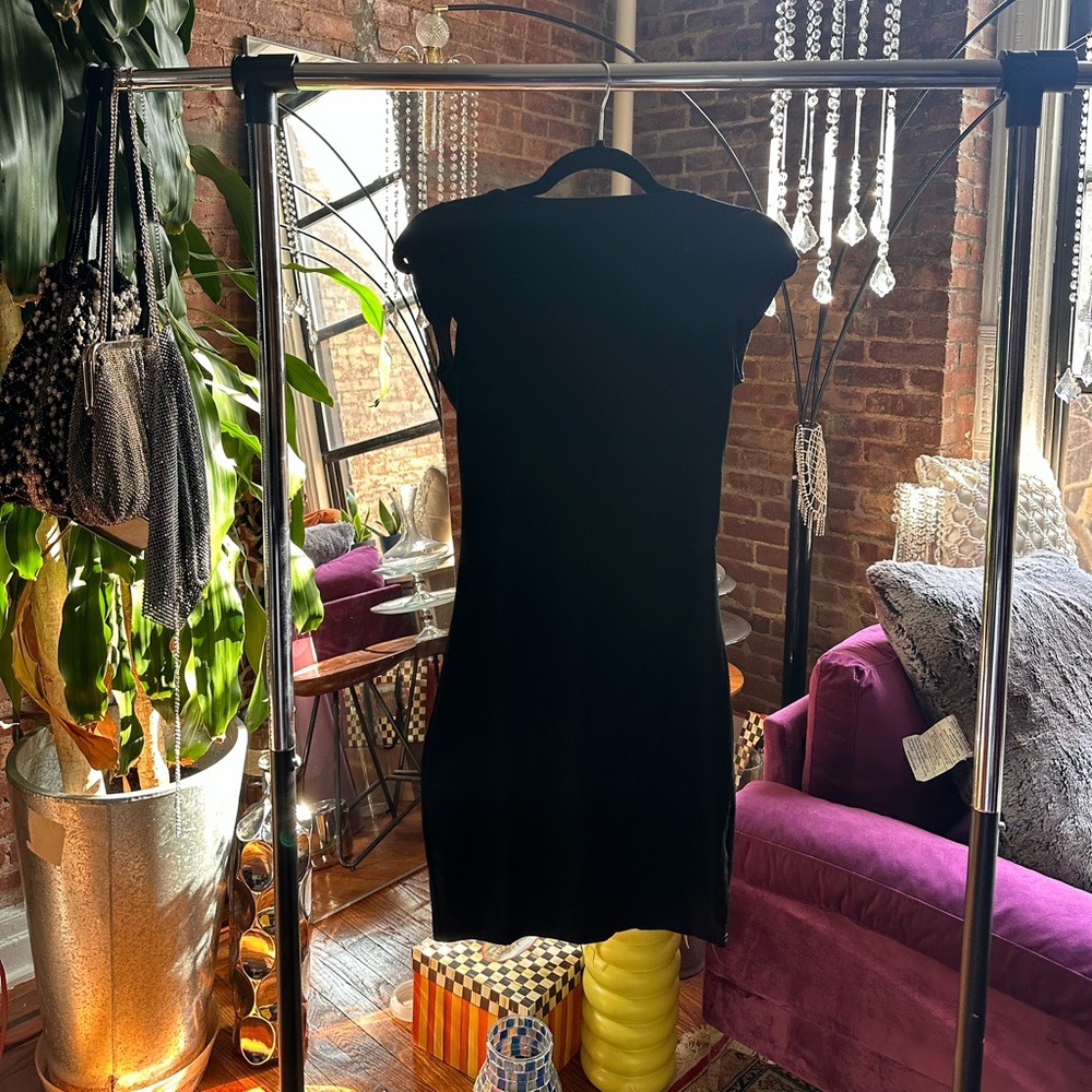 Black body con open back dress